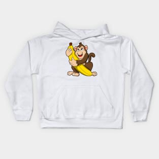 Monkey with Banana Kids Hoodie